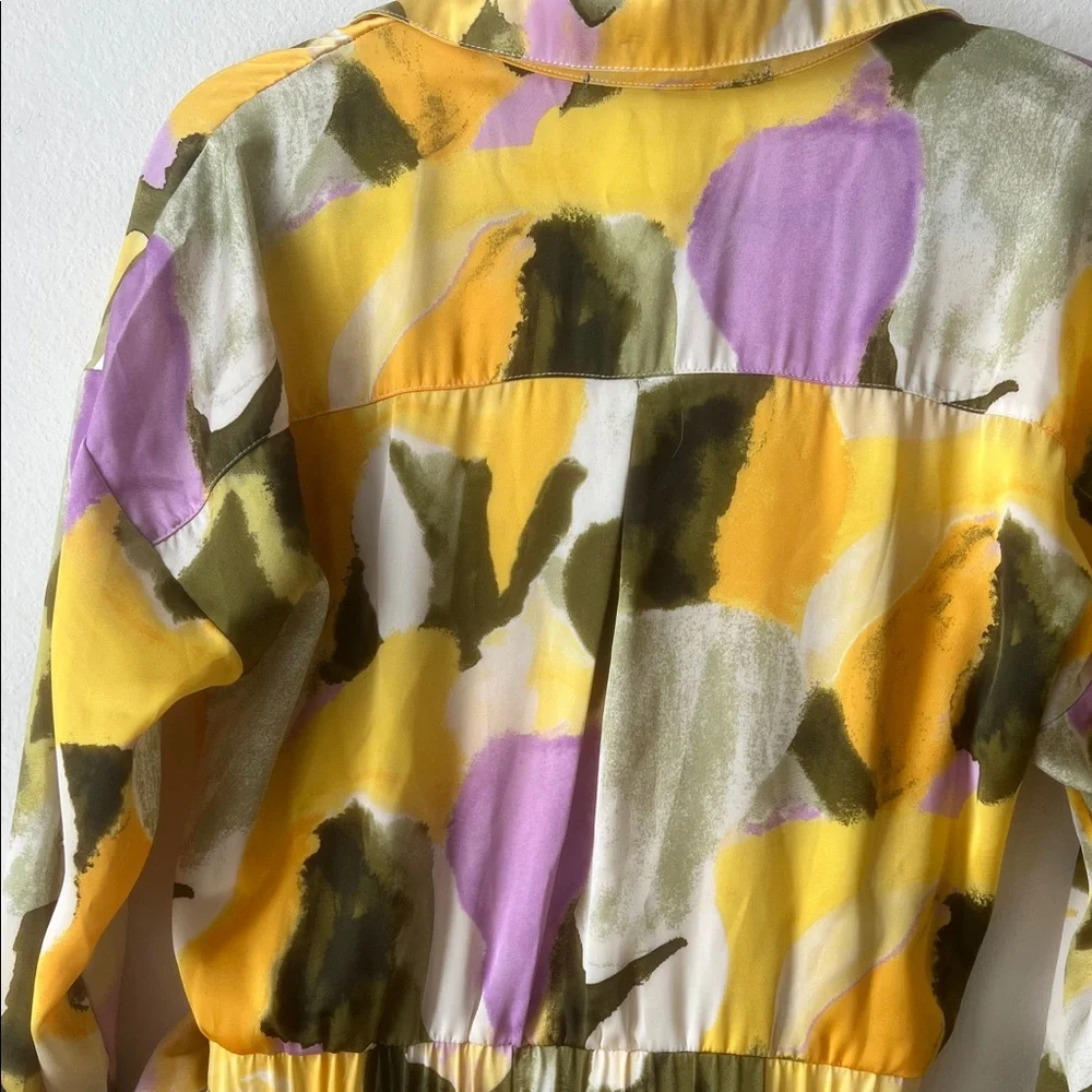 French Connection Yellow and Green Long Sleeve Dress - Picture 5 of 6